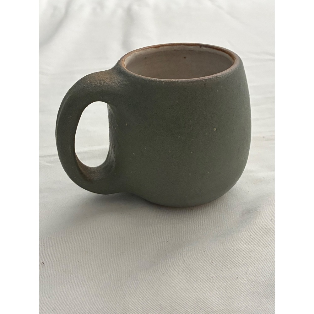 Kim Hau Ceramics Mug Sage Green Matte Crackle Glaze Handcrafted